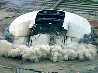 Dallas demolition as Cowboys' stadium is reduced to rubble by an