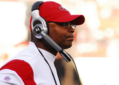 Head coach Mike Singletary of the San Francisco 49ers prior to the