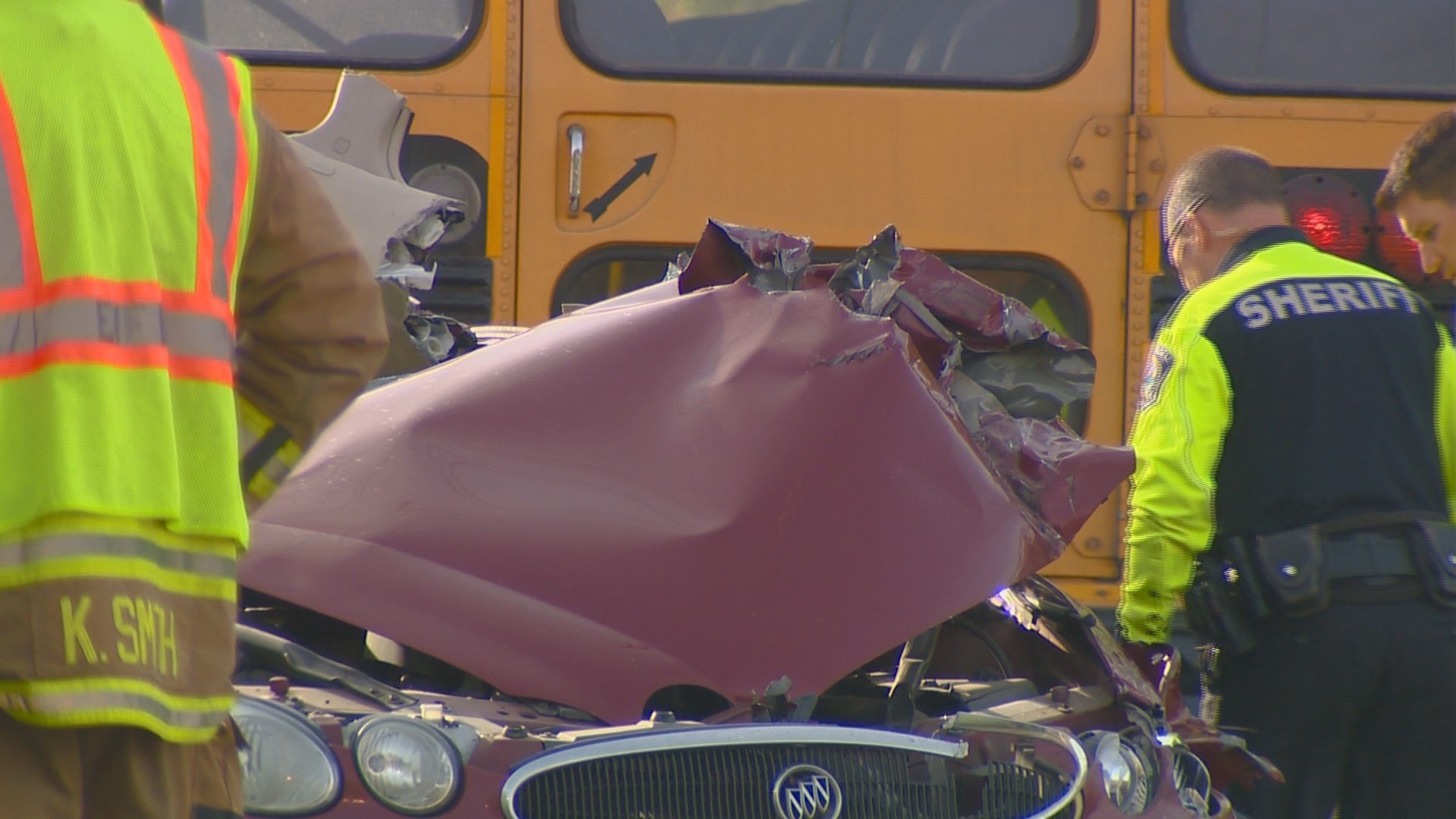 Car collides with school bus in Eagle | ktvb.com