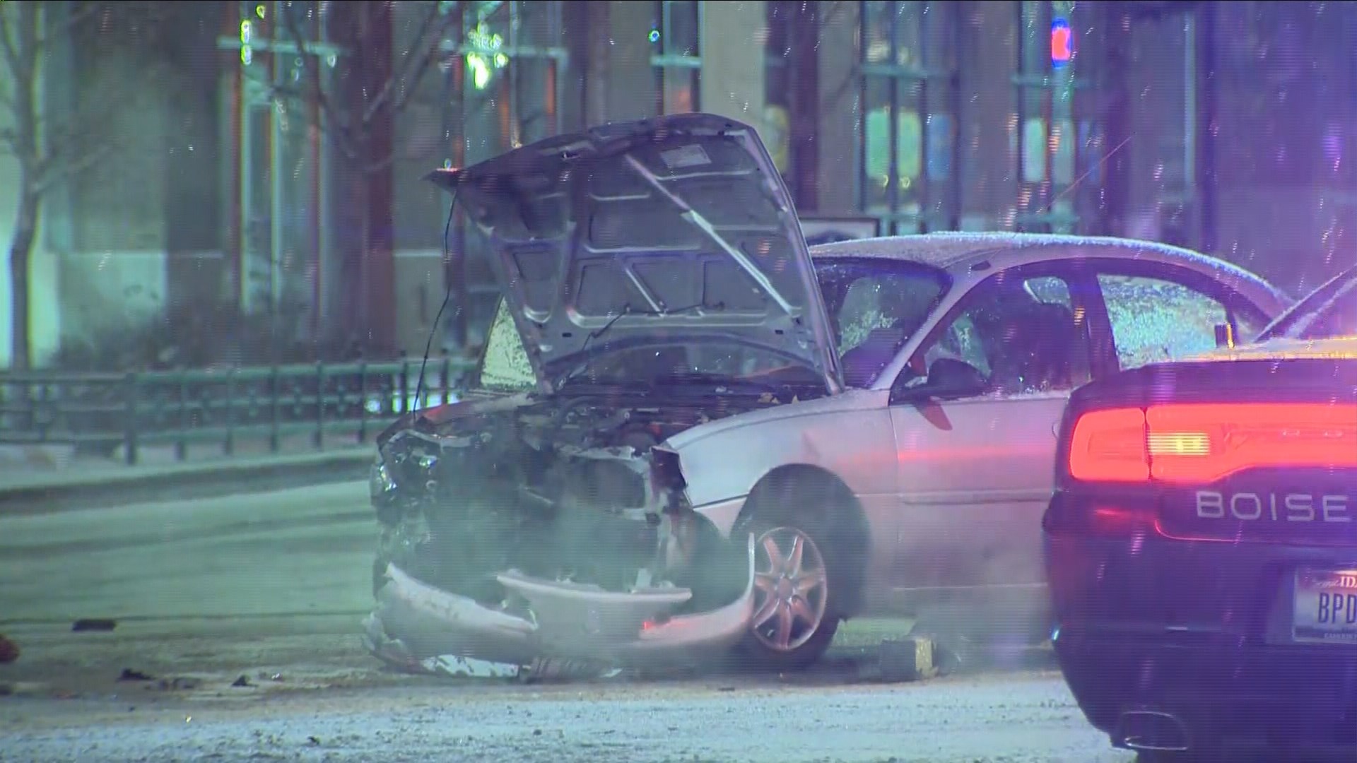 One hurt in downtown Boise crash