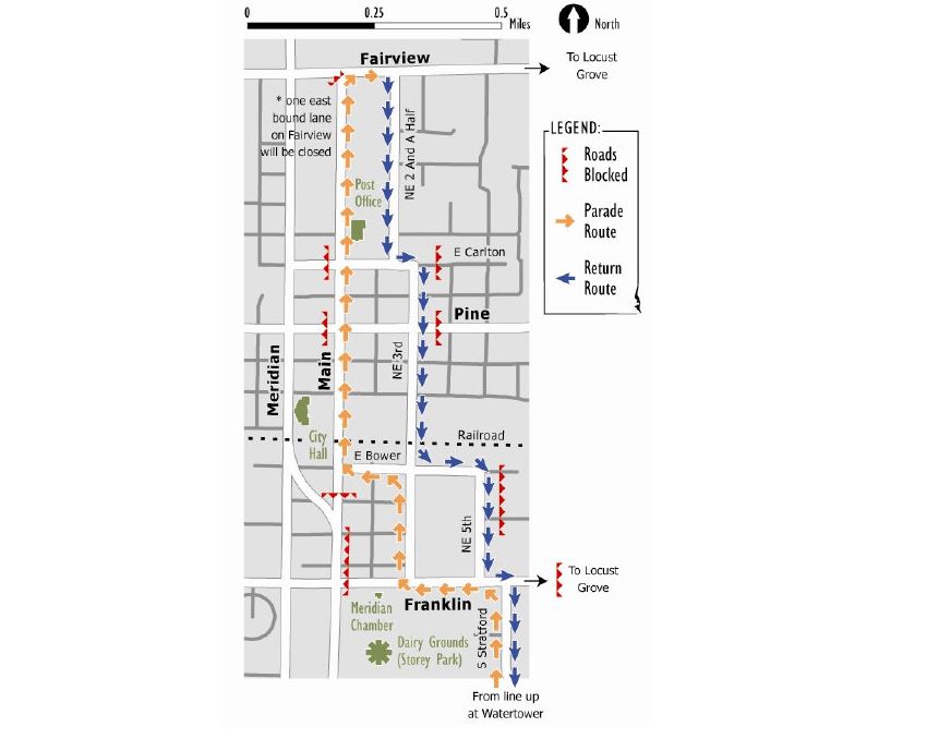 Roads closing Friday for Meridian Dairy Days Parade