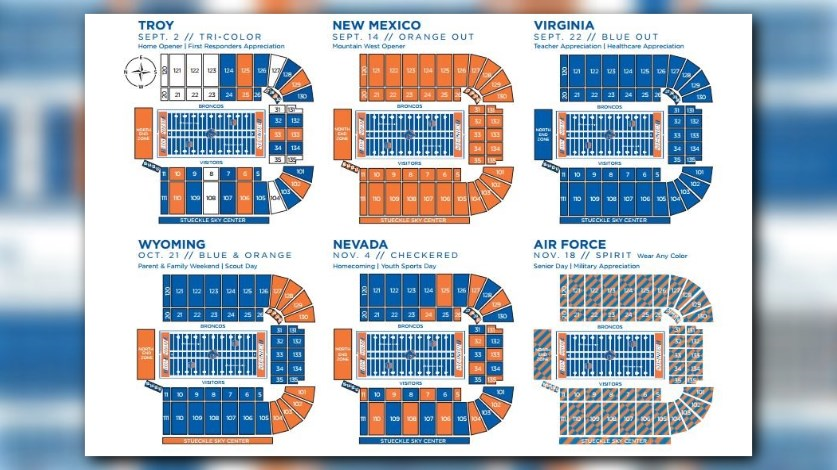 Boise State football unveils fan color schemes for 2022 season